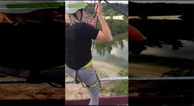 بالفيديو.. لحظة سقوط فتاة من أرتفاع لايصدق