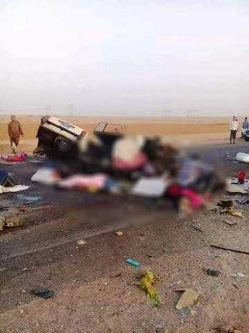 تفاصيل مصرع واصابة 24 شخص فى حادث تصادم صحراوى أسوان