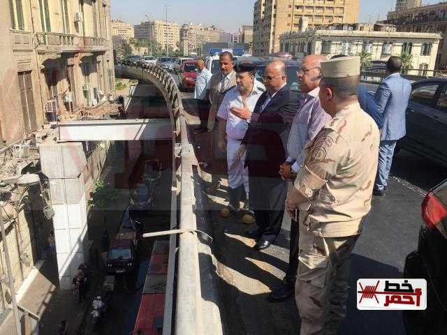 محافظ القاهرة يتفقد حريق سوق الخضار بالعتبة