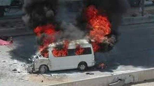 مصرع شابين وإصابة 4 آخرين فى انقلاب ميكروباص بأسيوط