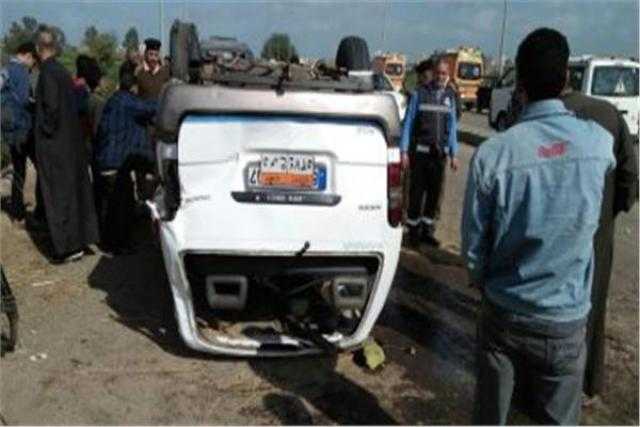 انقلاب ميكروباص يقل طالبات بجامعة طنطا على طريق «طنطا – بسيون»
