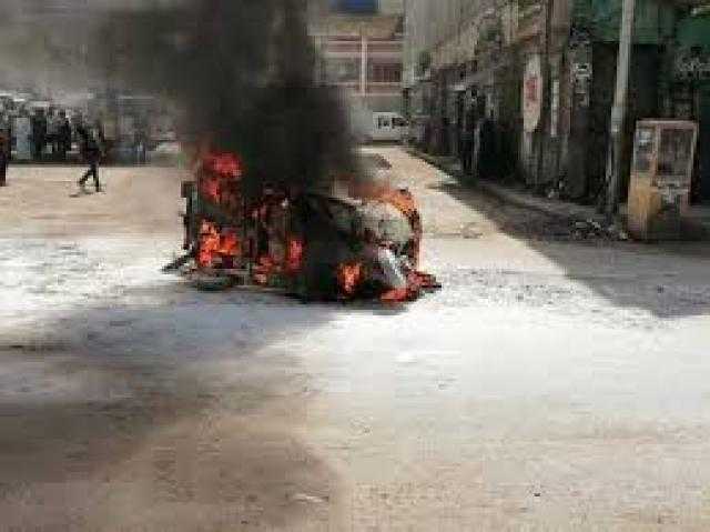 بعد انفجار تانك البنزين.. تفحم «توك توك» في الدقهلية