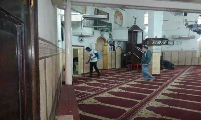 الحرية المصرى يعقم المساجد والمحلات في شبرا الخيمة