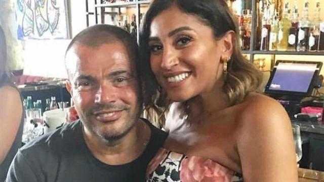 شاهد.. وصلة رقص بين عمرو دياب ودينا الشربيني من إحدى حفلاته