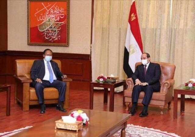 السيسي وحمدوك يتوافقان على التنسيق خلال المرحلة الدقيقة التي يمر بها ملف سد النهضة