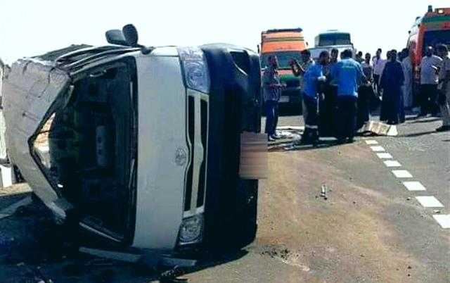 مصرع 2 وإصابة 13 آخرين في 4 حوادث سير بالمنيا