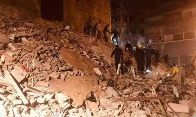 إنقاذ 23 شخصا وانتشال 3 وفيات من تحت أنقاض عقار جسر السويس المنهار