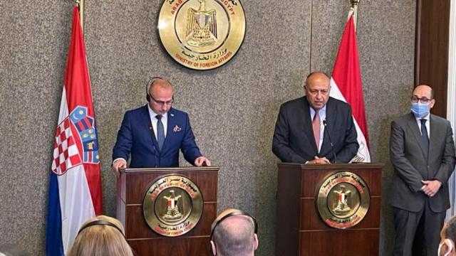 سامح شكري ونظيره الكرواتي يؤكدان عمق العلاقات بين البلدين