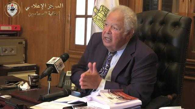نقيب المحامين يعلن تأييده لمبادرات الرئيس السيسي لدعم القضية الفلسطينية