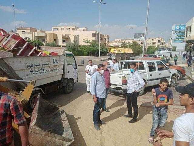 جهاز مدينة الشروق يشن حملة مكبرة لرفع الإشغالات ويحرر 15 محضر مخالفة