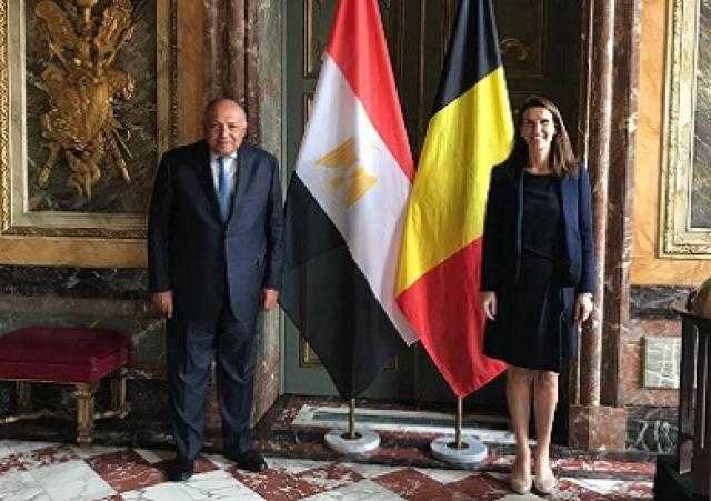 شكري يبحث مع نظيرته البلجيكية العلاقات الثنائية