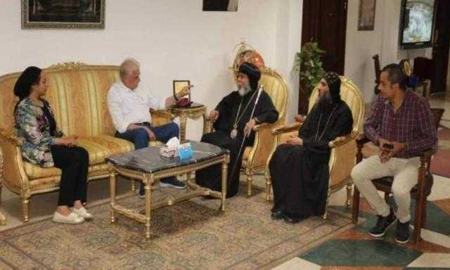 فودة يستقبل الأنبا أبوللو ووفدا من كاتدرائية السمائيين للتهنئة بعيد الأضحى
