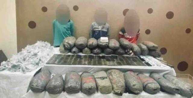 ضبط 3 تجار مخدرات بحوزتهم كميات من ”الحشيش والبانجو والهيدرو”