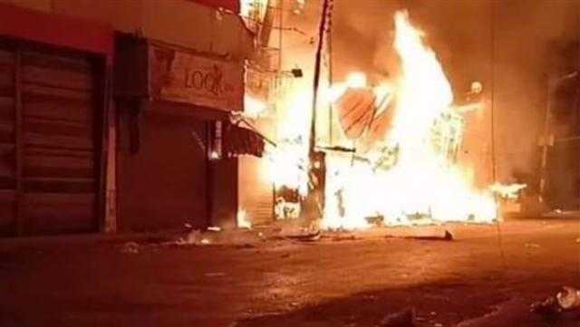 ندب الأدلة الجنائية لمعاينة حريق محل تفحم محتوياته في العامرية