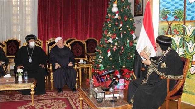 المفتي لـ البابا تواضروس: ميلاد الأنبياء رحمة وسلام للإنسانية جمعاء