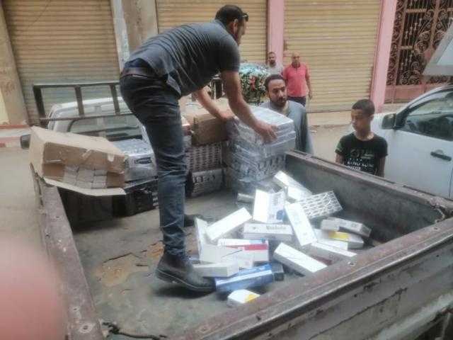 ضبط 82 ألف علبه سجائر مهربه جمركيا وغير مطابقته للمواصفات في كفر الشيخ
