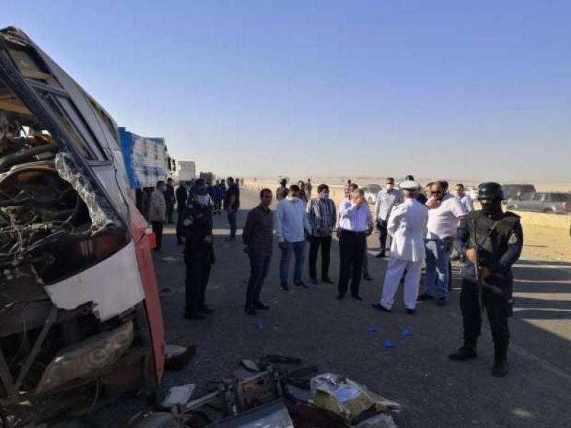 التحريات تكشف أسباب اصطدام أتوبيس بمقطورة في حادث المنيا