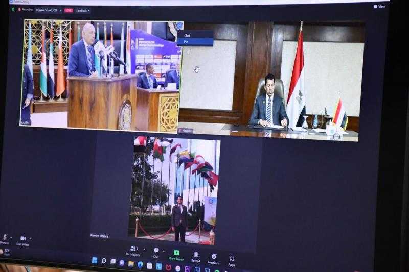 وزير الرياضة يشهد المؤتمر الصحفي لبطولة العالم للخماسي الحديث للكبار مصر 2022