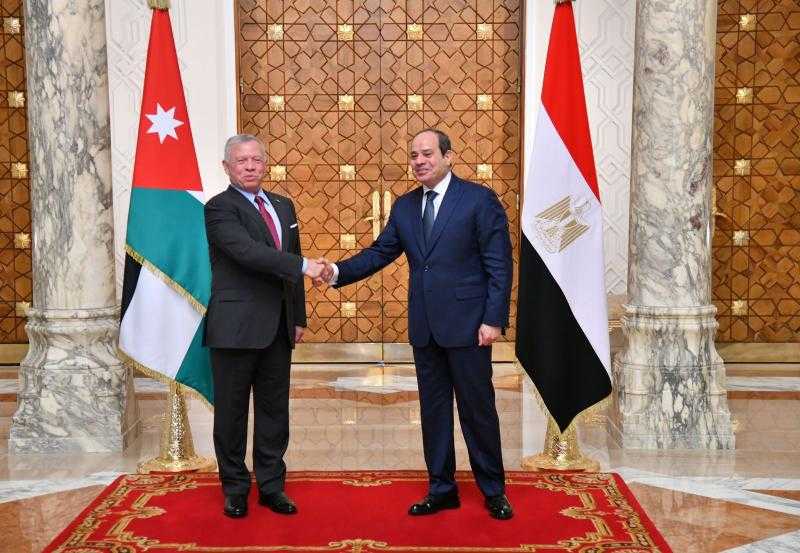 الرئيس السيسي وعاهل الأردن يبحثان الأوضاع في غزة
