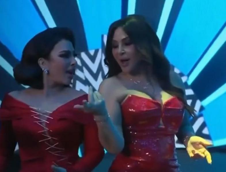 وصلة رقص بين إليسا وأصالة في حفل ليلة رأس السنة.. فيديو