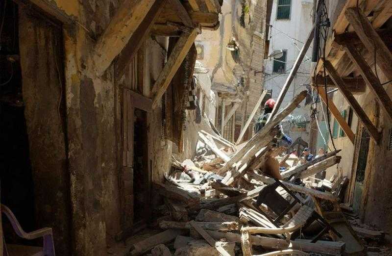 انهيار أجزاء من عقار قديم في سيدي بشر بالإسكندرية
