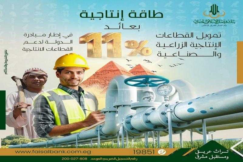 بعائد 11%.. تفاصيل ومزايا برنامج «طاقة إنتاجية» لتمويل القطاعات الزراعية والصناعية من بنك فيصل الإسلامي