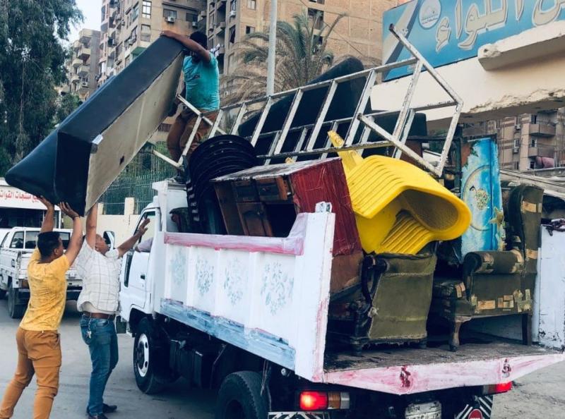 حملة لرفع الإشغالات في حي بولاق أبو العلا قادتها رئيس الحي