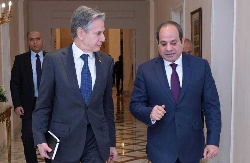 ”وقف إطلاق النار في غزة وإنفاذ المساعدات الإغاثية”.. يتصدران لقاء الرئيس السيسي و”بلينكن”
