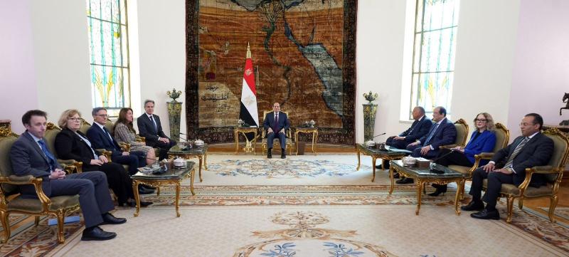 الرئيس السيسي يستقبل أنتوني بلينكن وزير الخارجية الأمريكي والوفد المرافق له| صور