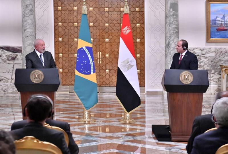 الموقع الرئاسي ينشر صور المؤتمر الصحفي المشترك بين الرئيس السيسي ونظيره البرازيلي