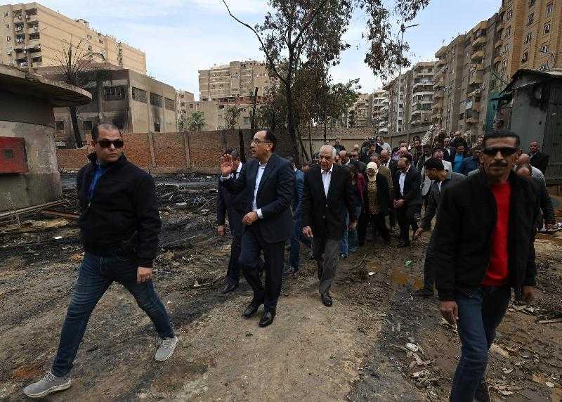 مدبولى يوجه بصرف مبلغ 15 ألف جنيه لكل أسرة مضارة من حريق استديوهات الأهرام