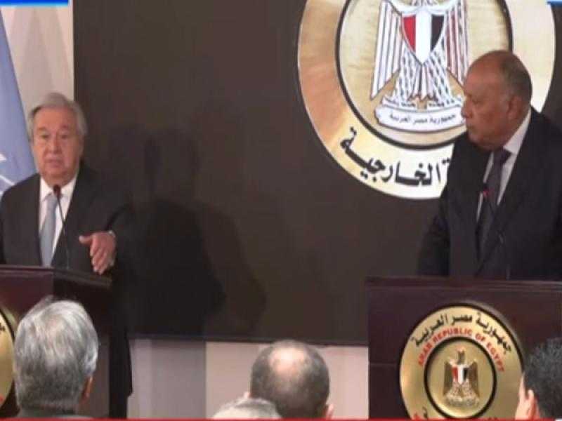 شكري: توافق عربي - أمريكي على ضرورة الانتقال إلى حل نهائي عادل للقضية الفلسطينية