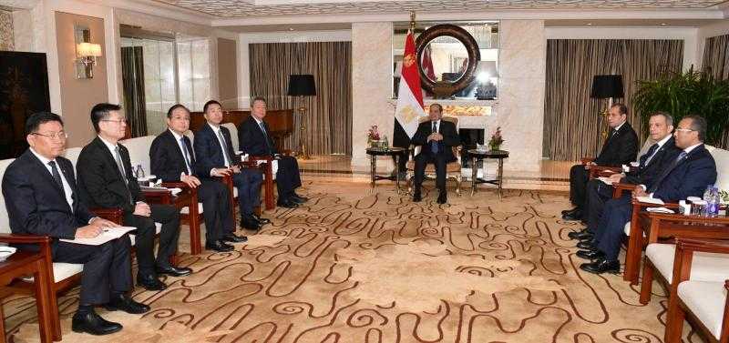 الرئيس السيسي يلتقي رئيس الشركة الصينية العامة للهندسة المعمارية