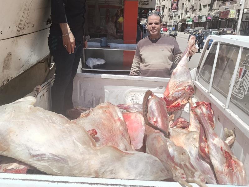 ضبط مصنعات لحوم فاسدة خلال حملات في الجيزة.. صور