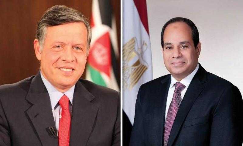 الرئيس السيسي والملك عبدالله يشددان على رفضهما لأي محاولات لتهجير الفلسطينيين خارج أراضيهم