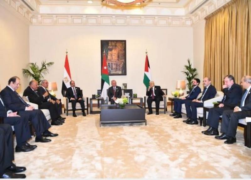 ملك الأردن وأبومازن يؤكدان دور مصر المحوري في جهود وقف إطلاق النار بغزة