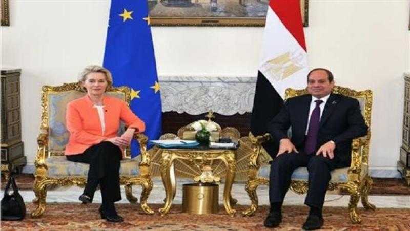 السيسي ورئيسة المفوضية الأوروبية يفتتحان مؤتمر الاستثمار المشترك 29 يونيو
