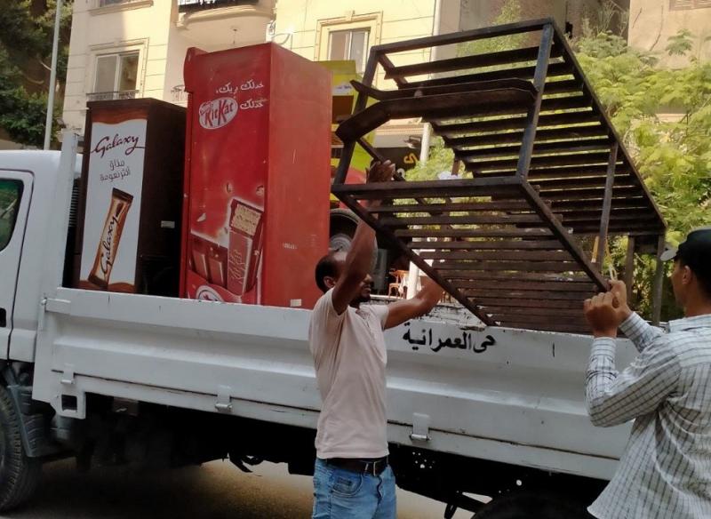 رفع 126 حالة إشغال متنوعة من المقاهي والكافيهات بالجيزة