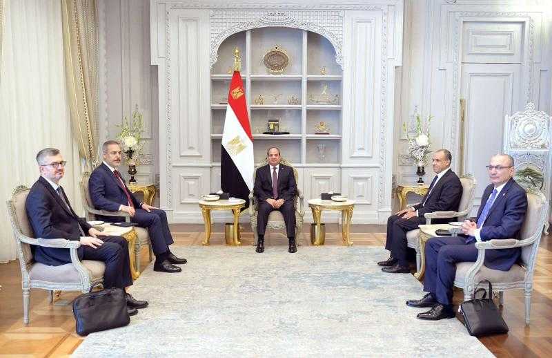 الرئيس السيسي ووزير خارجية تركيا يؤكدان ضرورة الدفع بحل شامل للقضية الفلسطينية على أساس حل الدولتين