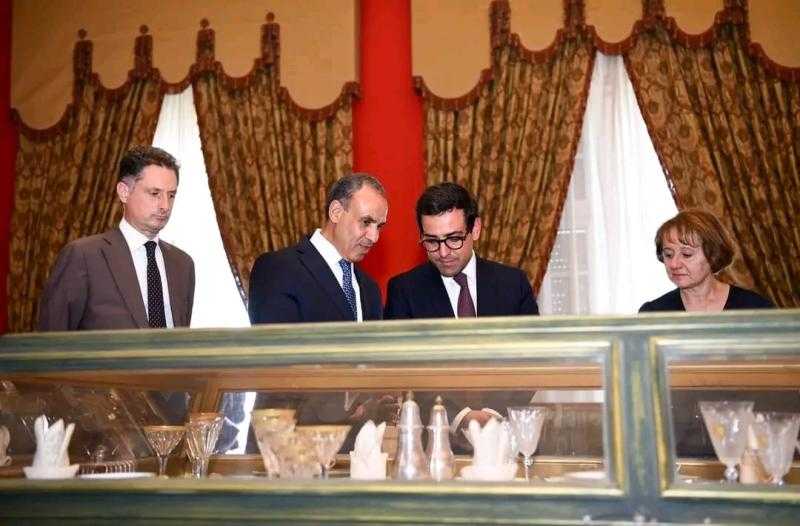 وزير الخارجية يصطحب نظيره الفرنسي في جولة تفقدية بمتحف الوزارة |صور