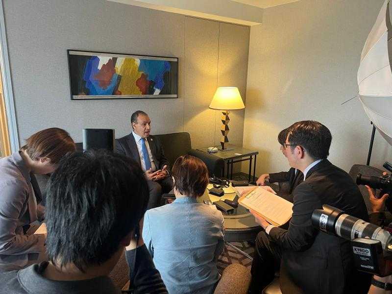 وزير الخارجية يلتقي بكبرى الصحف ووكالات الأنباء اليابانية على هامش مشاركته في الاجتماع الوزاري للتيكاد|صور
