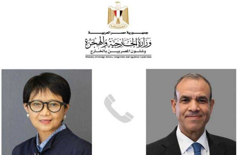 وزير الخارجية يُعرب لنظيرته الإندونيسية عن تطلع مصر لزيادة حجم التعاون الاقتصادي والاستثماري بين البلدين