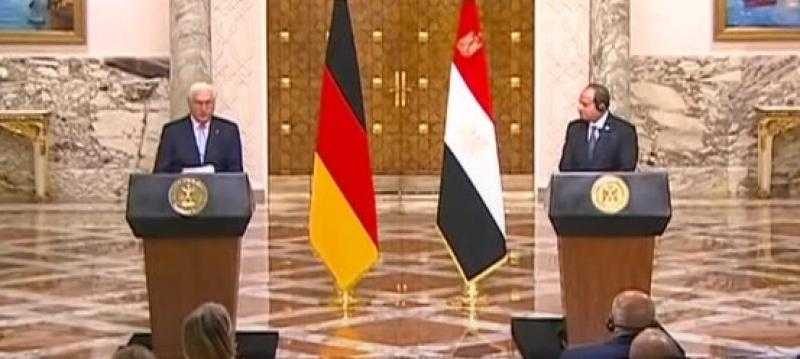 الرئيس السيسي: مصر ليس لديها مورد آخر للمياه غير ”النيل”.. ناقشت مع ”شتاينماير”ملف سد النهضة