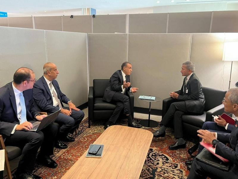 وزير الخارجية والهجرة في الخارج يلتقي بنظيره السنغافوري