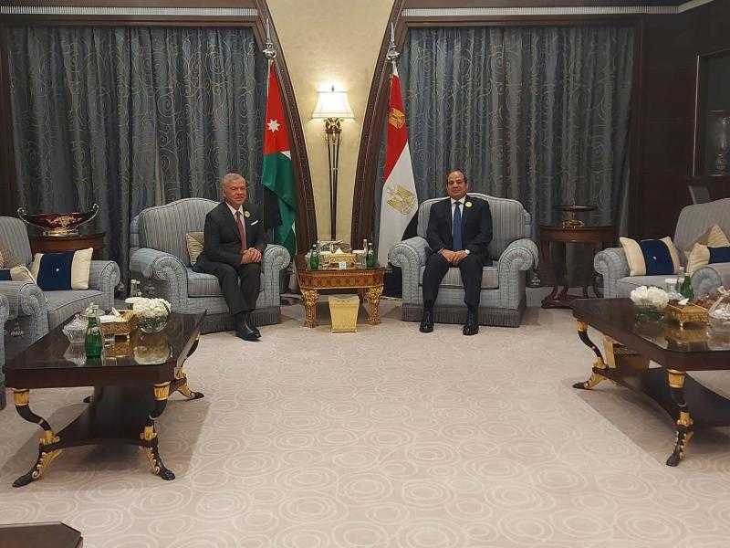 الرئيس السيسي والملك عبد الله يستعرضان جهود التهدئة ووقف إطلاق النار في غزة ولبنان
