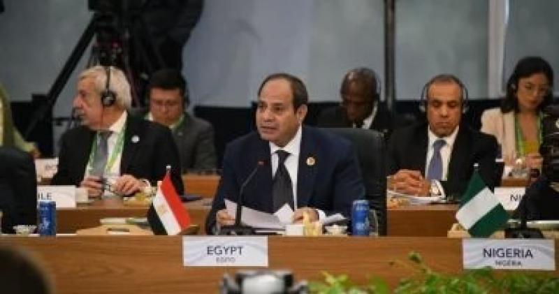 الرئيس السيسى: لا سبيل لمكافحة الجوع والفقر إلا بإقامة شراكات دولية متوازنة مع الدول النامية
