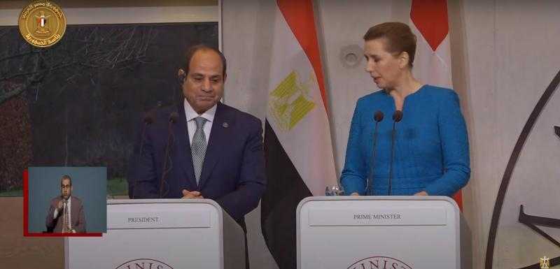 الرئيس السيسي ورئيسة وزراء الدنمارك يشهدان التوقيع على مذكرتي تفاهم في مجالي الهجرة والتدريب