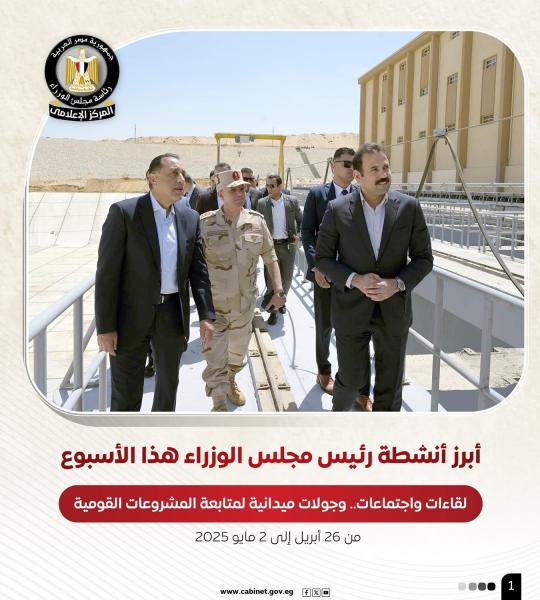 مجلس الوزراء يستعرض بالإنفوجراف أبرز أنشطة هذا الأسبوع