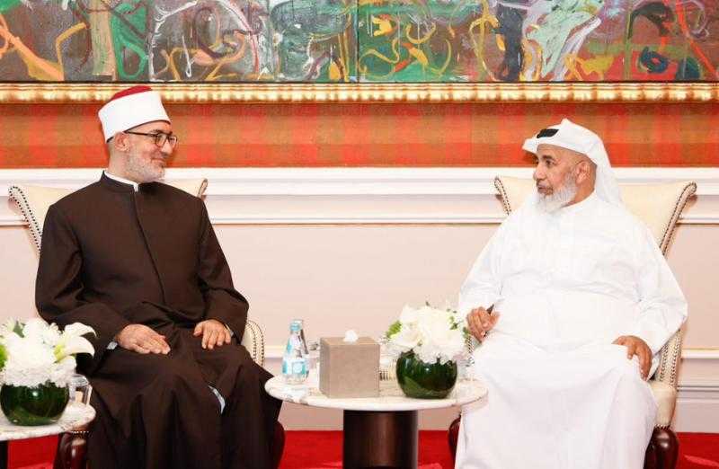 مفتي الجمهورية خلال لقائه وزير الأوقاف القطري: نرحِّب بتوسيع وتعزيز التعاون لترسيخ الوسطية والتدين الصحيح