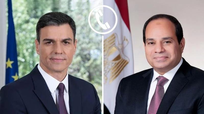 الرئيس السيسي ورئيس وزراء إسبانيا يؤكدان رفض العدوان على غزة وضرورة الحفاظ على وحدة سوريا ولبنان وليبيا